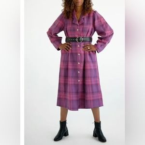 SELVA / NEGRA • LORENA DRESS MAGENTA PLAID